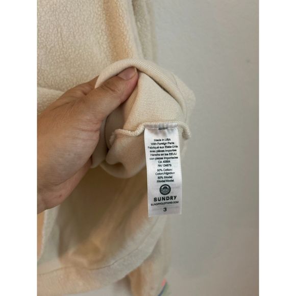 Sundry beige tan fleece cozy‎ fleece lounge set size L - Picture 6 of 9